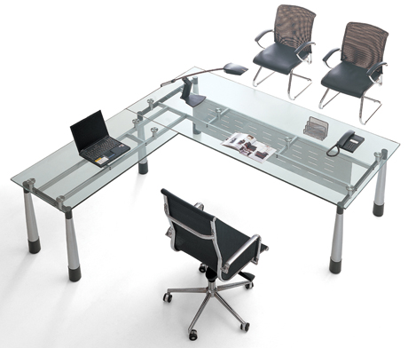 Office Desk|Glass Executive Desk|Office Furniture|Glass Executive Desk|玻璃班台|玻璃办公桌|玻璃办公台 CG-BLBT-14